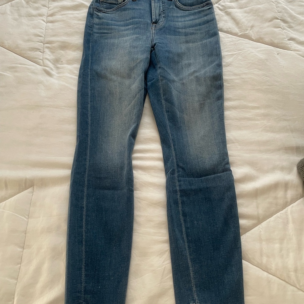Blue Skinny Cropped Jeans